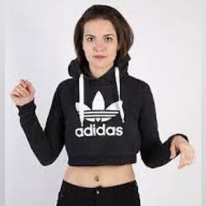 Women’s Adidas Cropped Logo Hoodie
